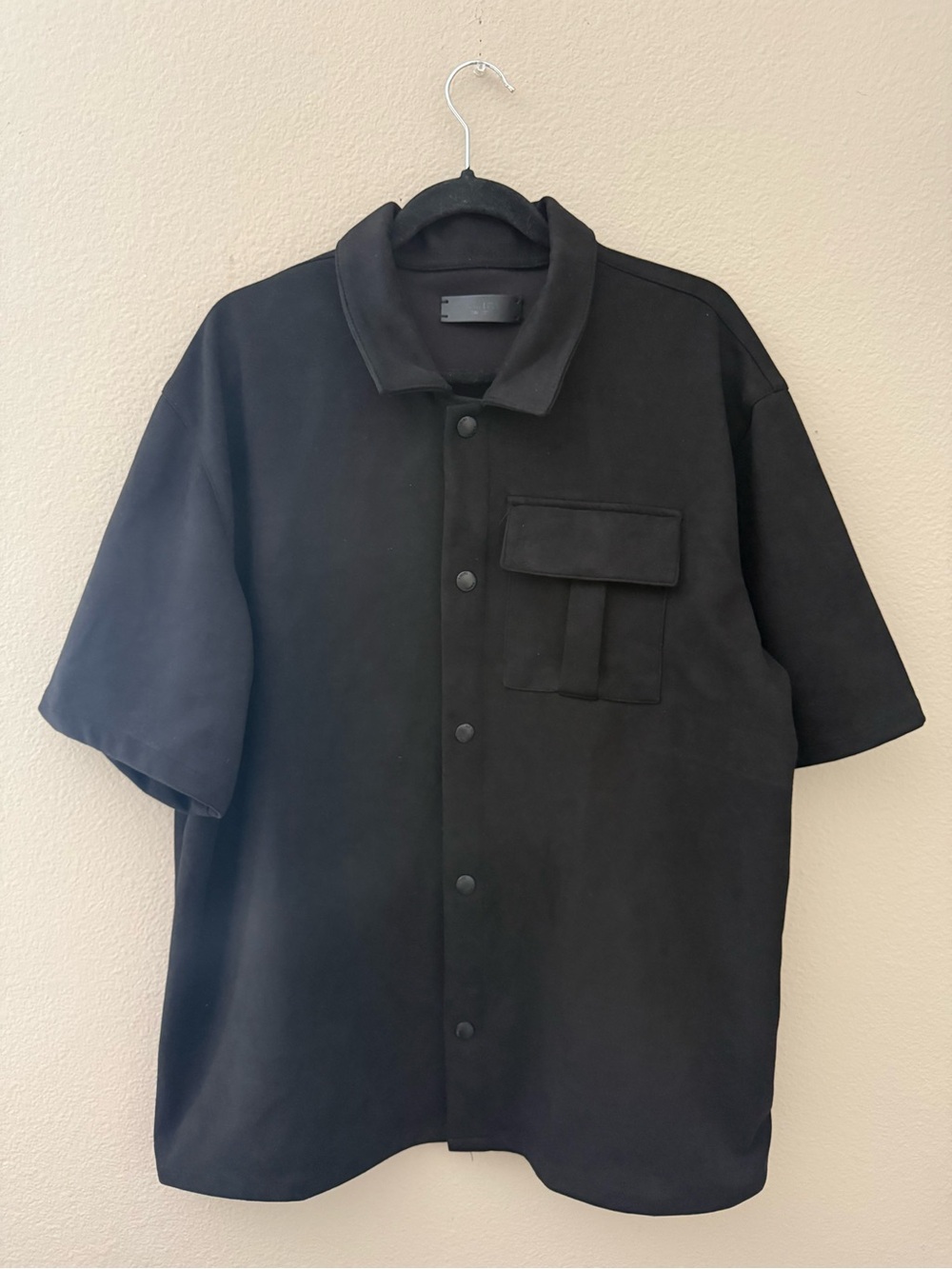 AMIRI Black Snap Button Brushed Cotton Suede Feel Overshirt Shirt Jacket XXL